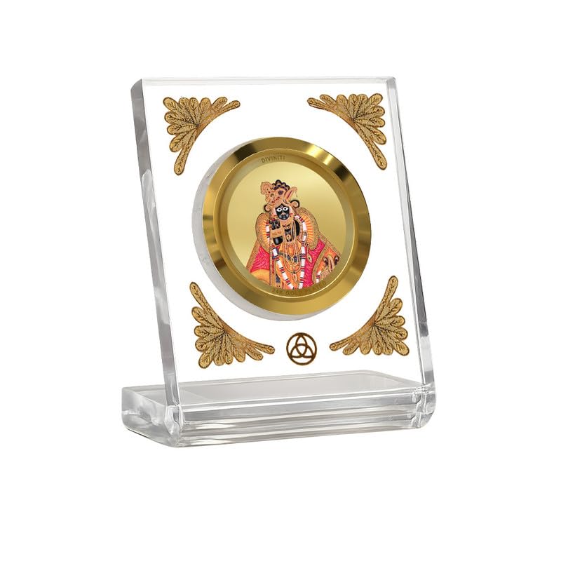 Image of DIVINITI 24K Gold Plated Religious Car Dashboard Frame | Premium God Idol Frame for Car, Home Mandir & Office Table | Spiritual Gift, Decorative Showpiece
