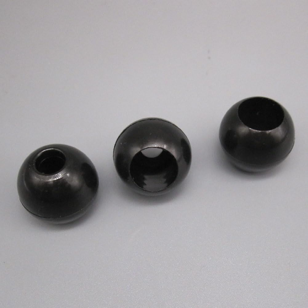 30Pcs Plastic Bungee Cord Toggle Ball End Lock Rubber Rope Ball Head End Lock Stopper Buckle Accessories for Tents, Trampolines, Bungee Cord, Black
