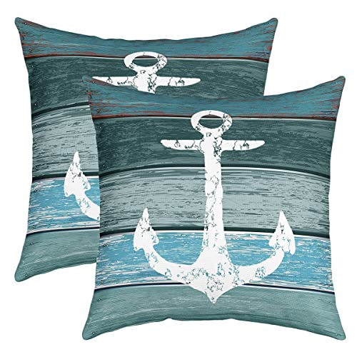 Anker 2er Set Kissenbezüge Nautisches Thema Sofakissen Couchkissen 40x40cm...