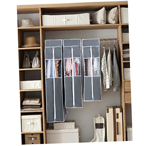 Hanging Clothes Bag Grey Clothes Protectors for Suits Shirts and Coats Space Saving Garment Storage for Home Closet and Hotel Use S4