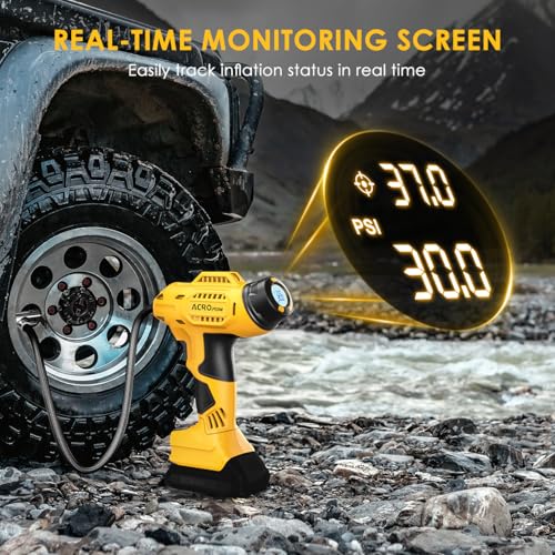 Tire Inflator Portable Air Compressor for Dewalt 20V Battery, Cordless Car Tire Pump with Digital Pressure Gauge for Car Tires, SUV, Motorcycles, etc.(Tool Only)