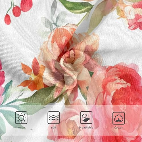 Toddler Underwear Floral 2t Cotton Panties for Girl Print Undies Kids Briefs Bouquets Peonies Flowers Peach3