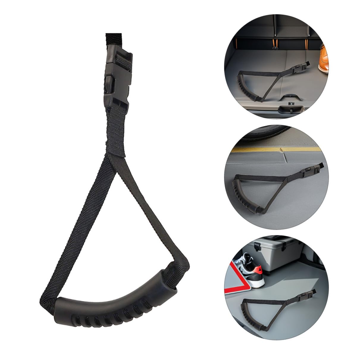 Asa de Soporte para Coche Ergonómica para Ancianos Correa de Nylon Portátil para Asistencia y Seguridad Bajar Vehículos Mango de Resistente y Fácil de Instalar