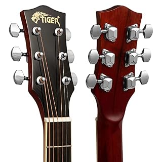 TIGER ACG4-RD Guitare électro-acoustique 4/4 pour débutants avec accordeur 3 bandes et égaliseur intégrés – Sac de… - Les Beatles, Paul McCartney, John Lennon, RIngo Starr, George Harrison TIGER ACG4-RD Guitare électro-acoustique 4/4 pour débutants avec accordeur 3 bandes et égaliseur intégrés - Sac de… – Image 3