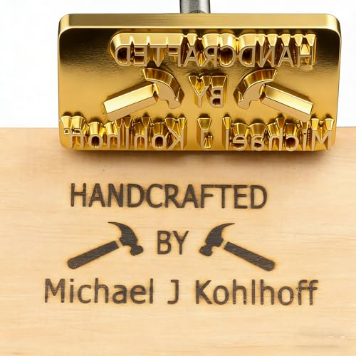 Fer à repasser personnalisé pour bois avec logo personnalisé pour menuisiers et artisans, fabriqué à la main par Design (2,5 x 2,5 cm)