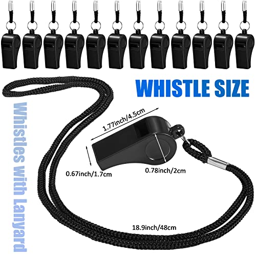 Flutesan 24 piezas silbatos al por mayor con cordón color negro silbatos para entrenamiento deportivos sonido fuerte y nítido para entrenadores árbitros oficiales de emergencia miniatura 2