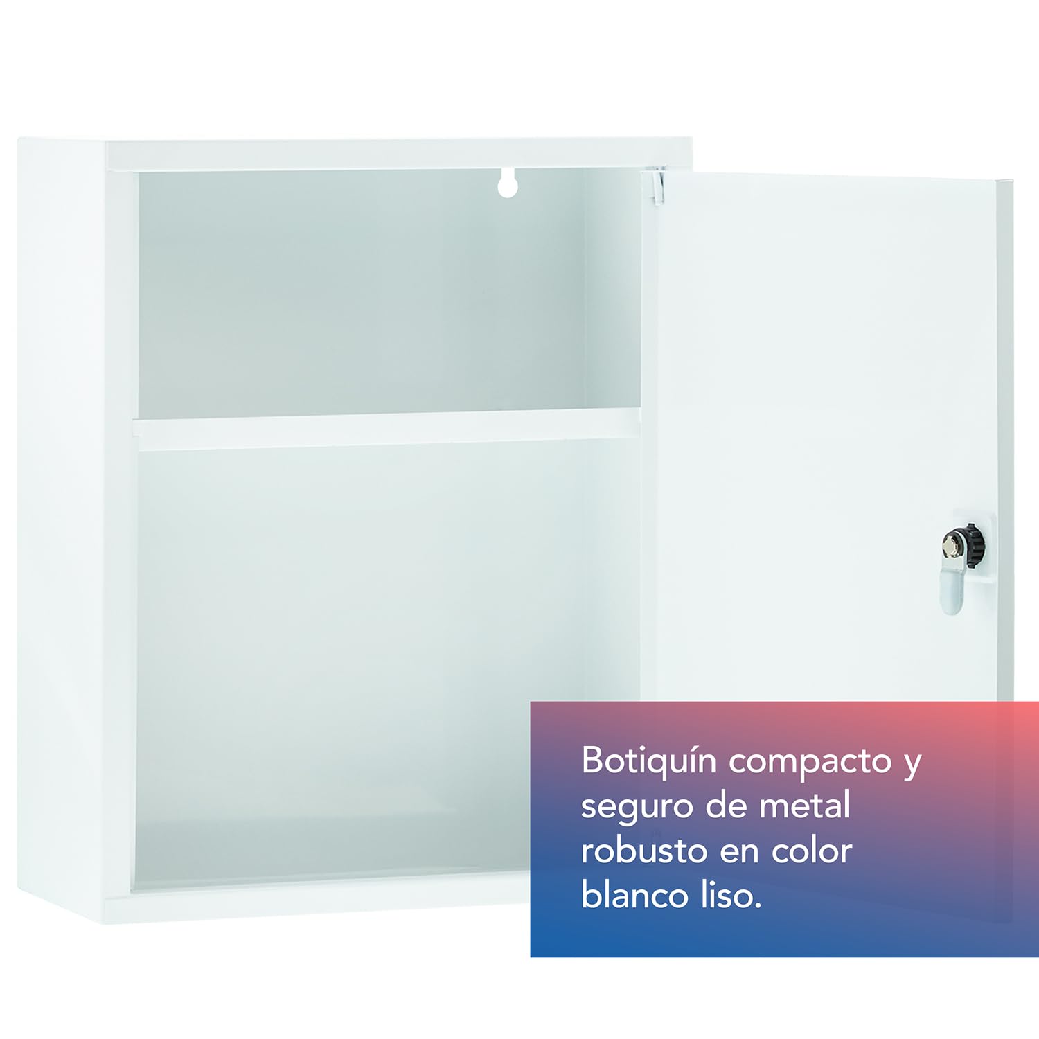 First Aid Only Botiquín Metálico Blanco con 2 Compartimentos | Armario para Medicamentos con Cerradura | Armario de Pared para Medicinas 37 x 30 x 14 cm | P-10200 00