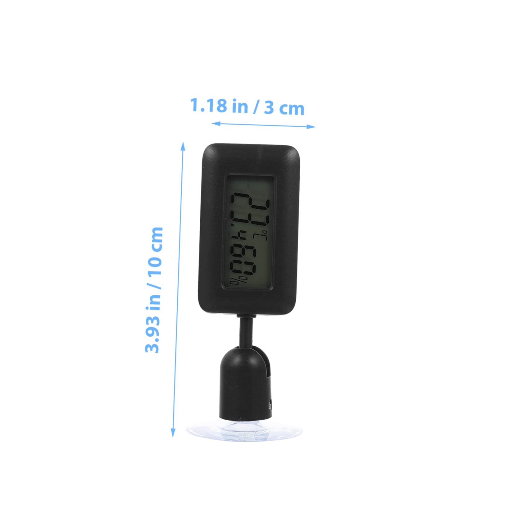 DOITOOL 4piezas Digital Para Reptiles Succión Medidor De Temperatura y Humedad Rotativo Para Terrarios y Acuarios Pantalla y Fácil Instalación