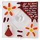 Glas-Tafel Engel/Blumen Gott hat seinen Engeln... ca.12x12cm rot