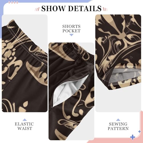 ZZXXB Crown Print Boys Long Pants Soft Trousers Elastic Waist Kids Lounge Bottoms with Pockets S-XL4