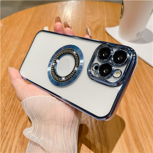 Coque de luxe en diamant flash pour iPhone 14 Plus et 13 magnétique