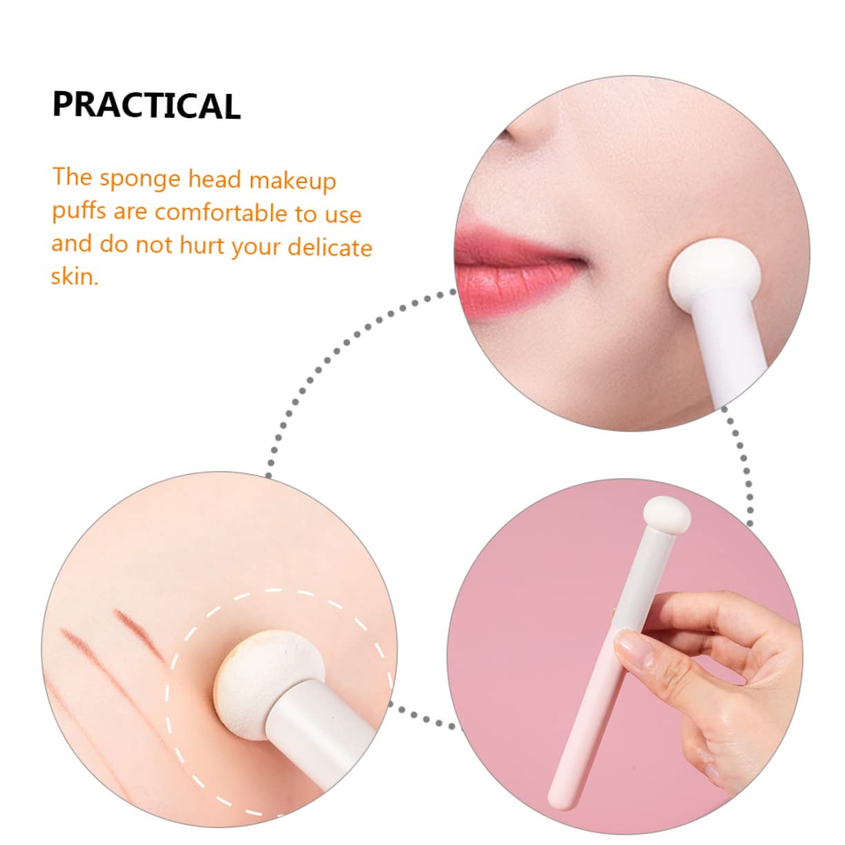 FOMIYES 4 Set Di Spugna Per Il Trucco Con Manico Per Fondotinta Crema Per Gli Occhi 4 Pezzi*4