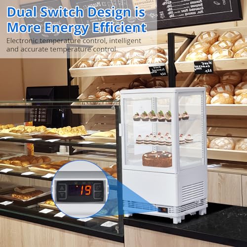 Image of GarveeLife 2.0 Cu.Ft Countertop Commercial Display Refrigerator | Pastry Cooler with LED, Digital Control, & Rear Sliding Door | Frost-Free Air Cooling for Bakery, Cafe, and Restaurant