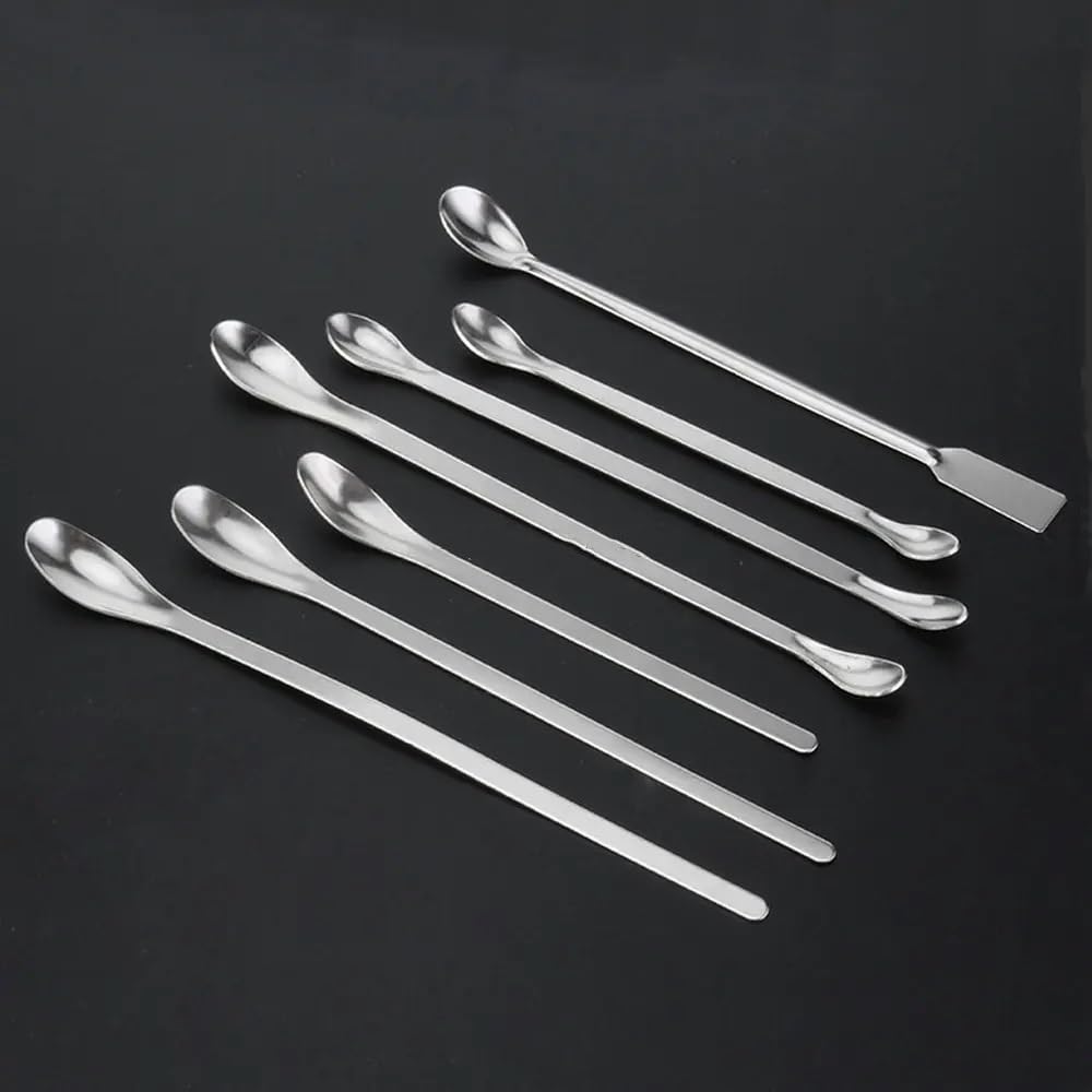 10 Stück Wiegelöffel aus Edelstahl for Laborzwecke – ein-/doppelköpfig, 16/18/20/22/25/30 cm(Single-head 16cm)