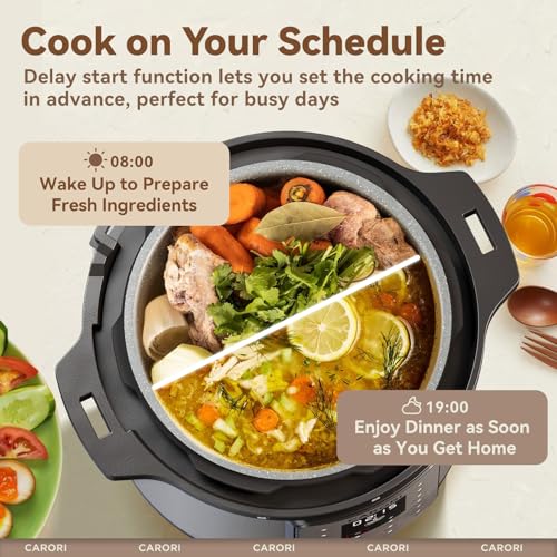 Image of 12-in-1 Electric Pressure Cooker 8 Quart, 1200W olla de presion Multi-Cooker with Non-Stick Ceramic Pot, Slow Rice Cooker, Saute, Steamer, Yogurt & Food Warmer, Delay Timer, Silver