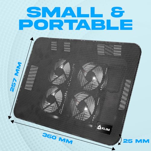 KLIM Serenity Laptop Cooling Pad - New 2024 - RGB LED Lights - Laptop Stand with 4 Cooling Fans - 2 USB Ports - PC Laptop PS5 PS4 Xbox - Upto 15... - Image 4