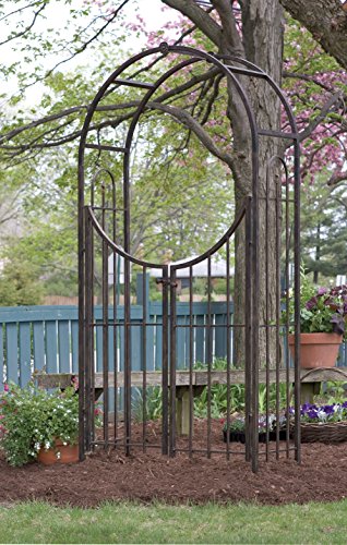 Panacea Products Arched Top Garden Arbor With Gate, Brushed Bronze #TOP1