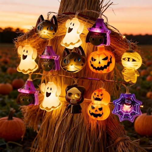 Halloween String Lights, 10FT 20LED Orange Fairy Lights - image 4