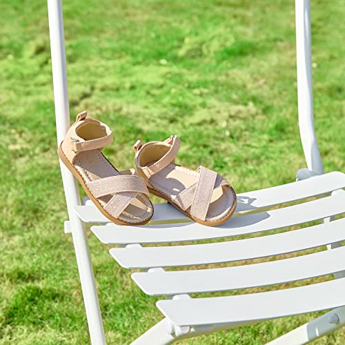 Image of Felix & Flora Toddler Girl Sandals - Flower Girl Dress Shoes Open Toe Little Kid Flats
