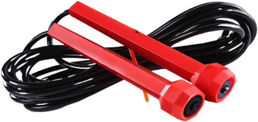 Wear Resistant PP Handle Jump Rope with High Speed Bearings Non Slip Comfortable Grip Lightweight Skipping Rope for Fitness Training and Exercise Suitable for Adults and Red Black