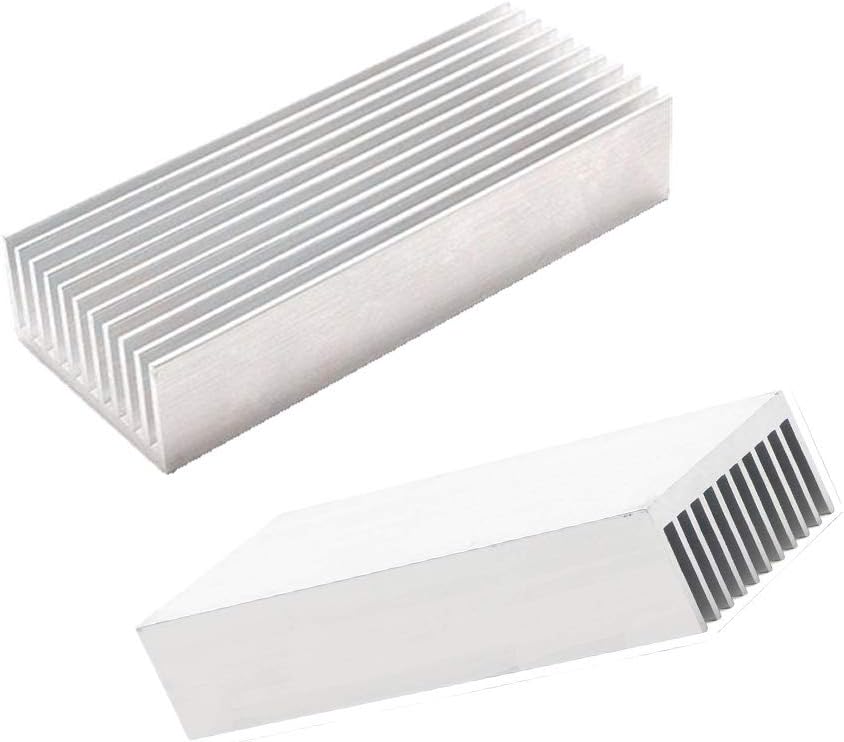 Aluminum Chipset Heatsink, 100mm (L) x40mm(W) x20mm (H) Heat Sink Cooling Fin for High Power Amplifier Transistor Semiconductor 2PCS