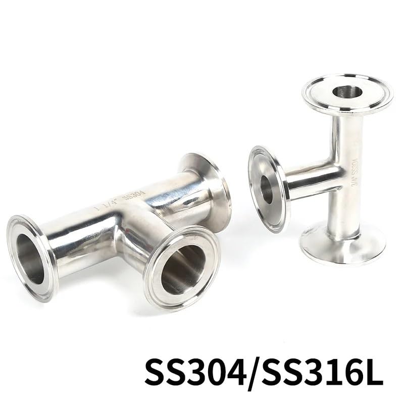 Té en T de acero inoxidable 304 con conector rápido de abrazadera K77.5 4