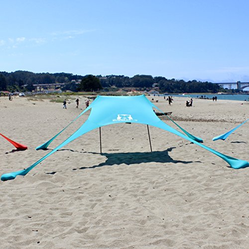 The SunBear Co. SunBear Shade - Large eco Friendly Beach Tent Made in The USA (Turquoise, Small)