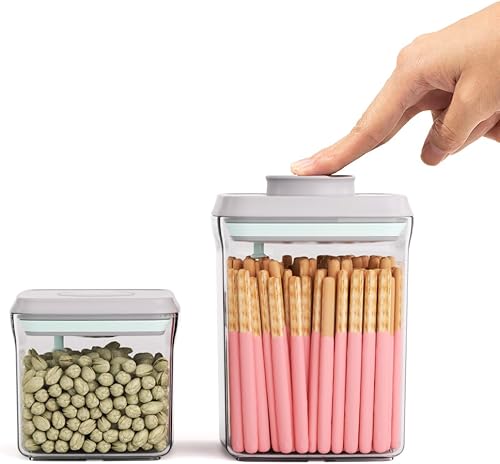 Miniatura 7 de Tourdeus Recipiente para reventar, 3 piezas, contenedor de almacenamiento de despensa, recipientes herméticos para alimentos, recipientes herméticos