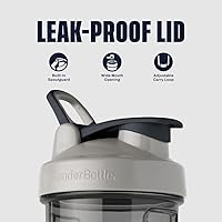 Vista 3 de BlenderBottle - Botella mezcladora serie Pro ideal para batidos de proteínas y bebidas de preentrenamiento, 32 onzas, color gris piedra (Pebble Grey)