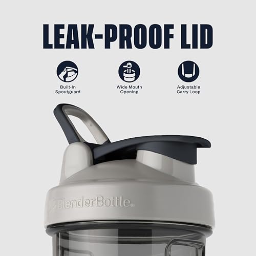 Miniatura 3 de BlenderBottle - Botella mezcladora serie Pro ideal para batidos de proteínas y bebidas de preentrenamiento, 32 onzas, color gris piedra (Pebble Grey)
