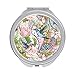 PutDiDi Hummingbird Compact Mirror Small Travel Makeup Mirror 2X 1X Magnification Double Sided Folding Round Mirror for Woman Girls Lightweight Metal Cosmetic Pocket Mirror for Purse Handbag