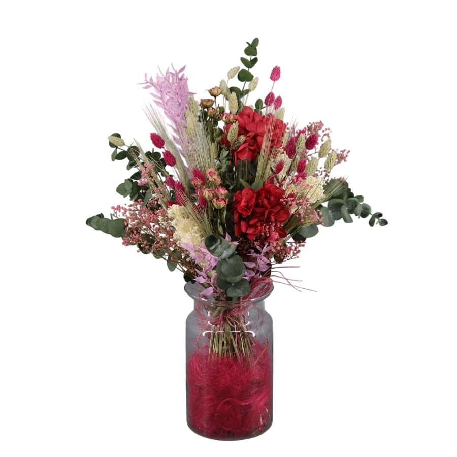 DECOALIVE Ramo de Flores Rosa Mix Preservadas Decoración Floral Duradera