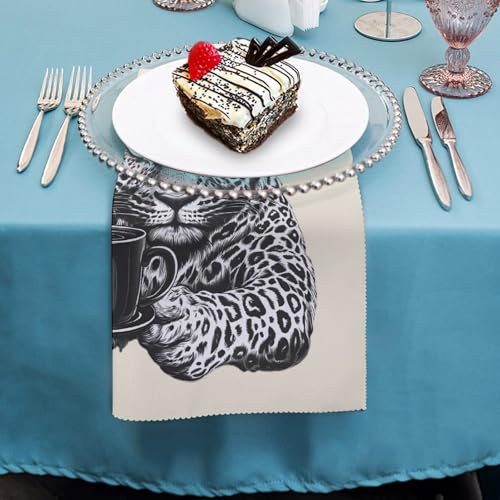 Servilletas cuadradas para cocina con estampado de leopardo y acabado suave 5