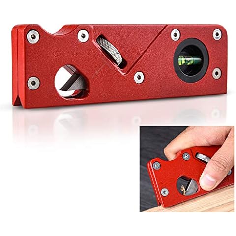 ADSRO Woodworking Chamfering Planer Tools, Metal Manual Wood Planer Plane Chamfering Tool for Trimming Chamfering Edge Sloping Red 92#201119MQ03-2#51269 15.5x5x2cm Cover