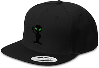 Speedy Pros Snapback Hat for Men Flat Brim Hats Alien Peace Sign and Symbol Embroidered Flat Bill Hat Acrylic