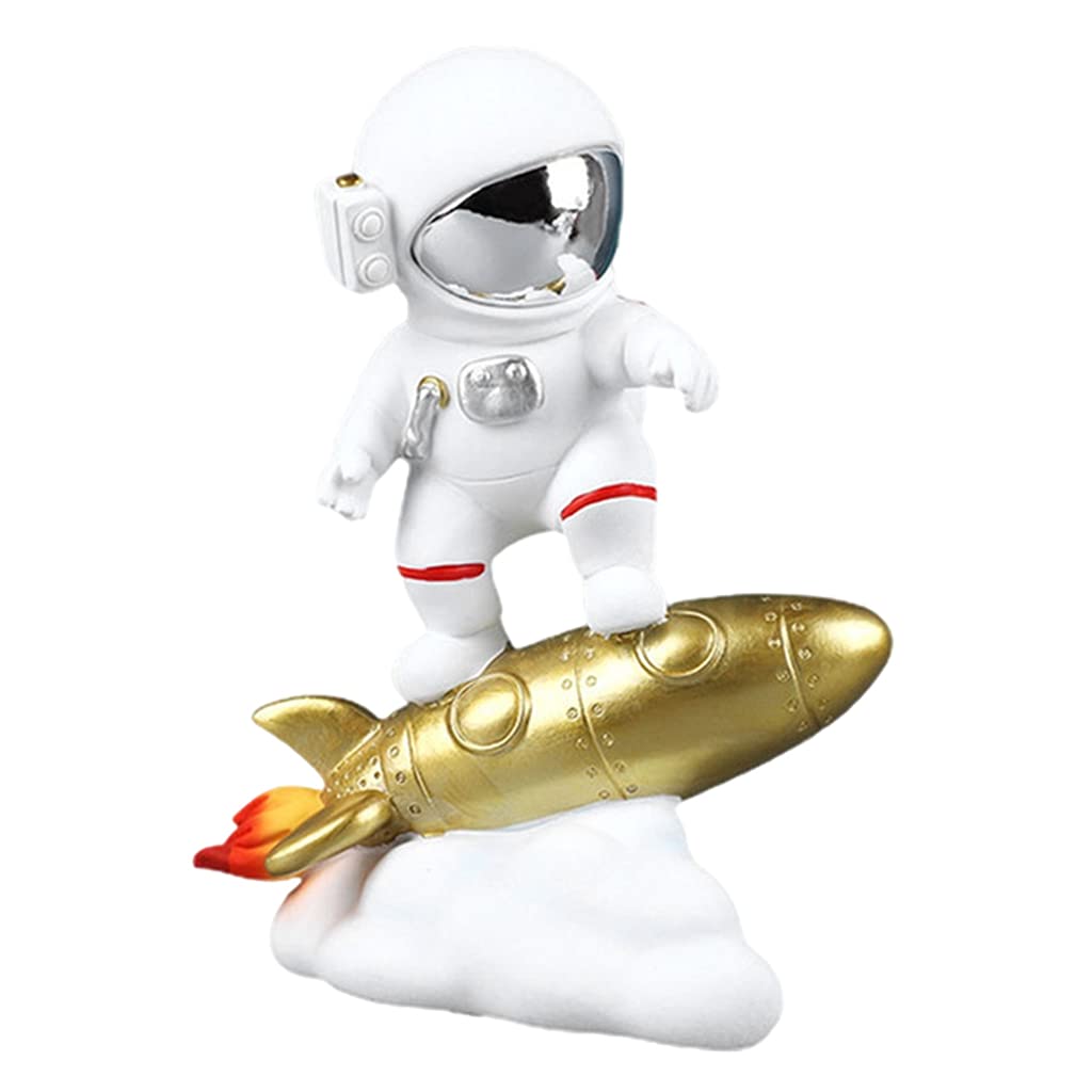 Dolity Astronaut on Rocket Action Figure Statue, Child Boy Birthday Gift Decorated Toy Bedroom Statu