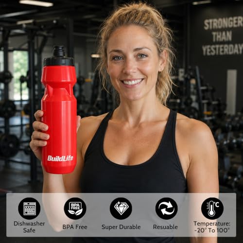 Botellas de agua deportivas BuildLife de 710 ml sin BPA paquete de 2 para ciclismo y senderismo 3