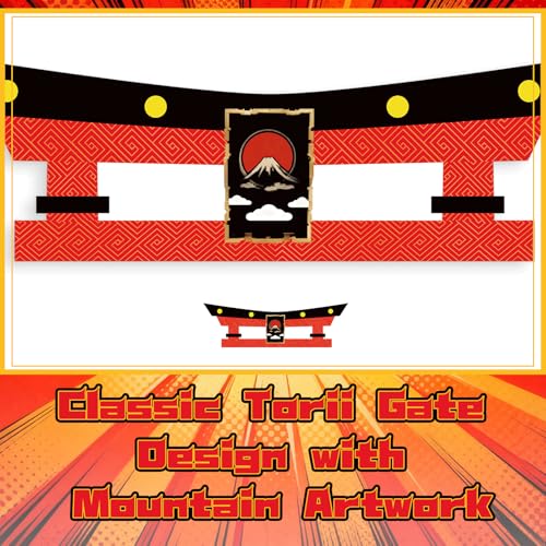 Image of Japanese Torii Gate Door Banner - 3PCS Ninja Warrior Backdrop Door Decoration for Karate Birthday Party Photo Booth Props