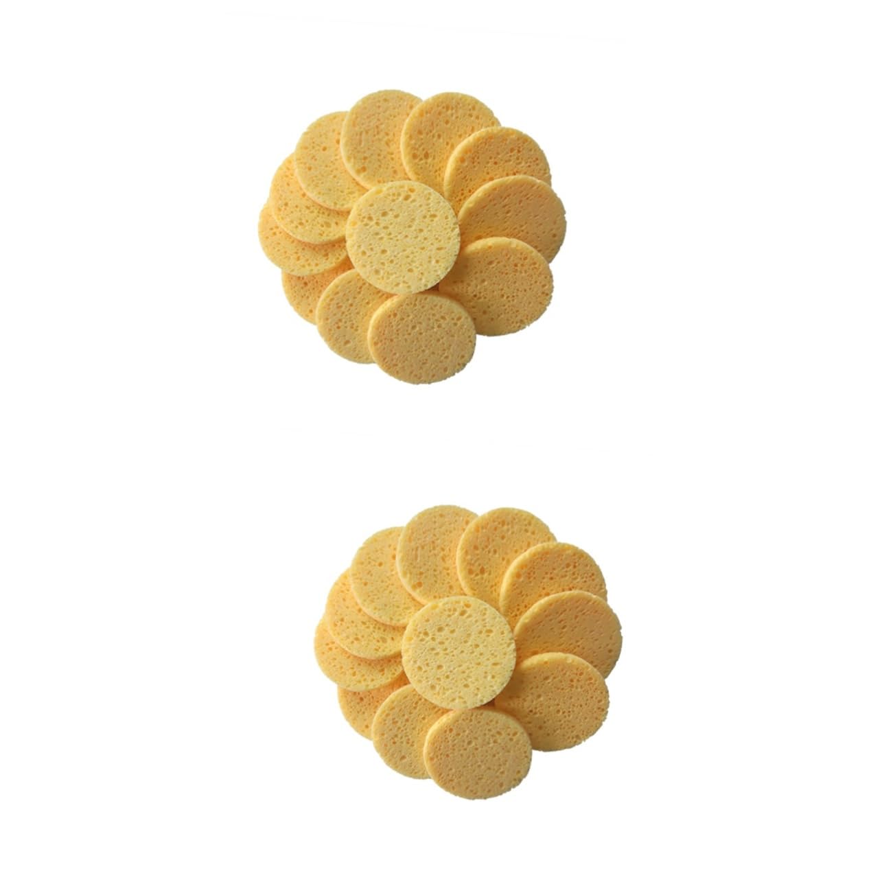 FRCOLOR 100pezzi Spugnette Cellulosa Naturale Per Pulizia Viso e Rimozione Trucco Confezione Da Morbide e Delicate Per La Della Per Esfoliazione e Detersione Pori Colore Naturale
