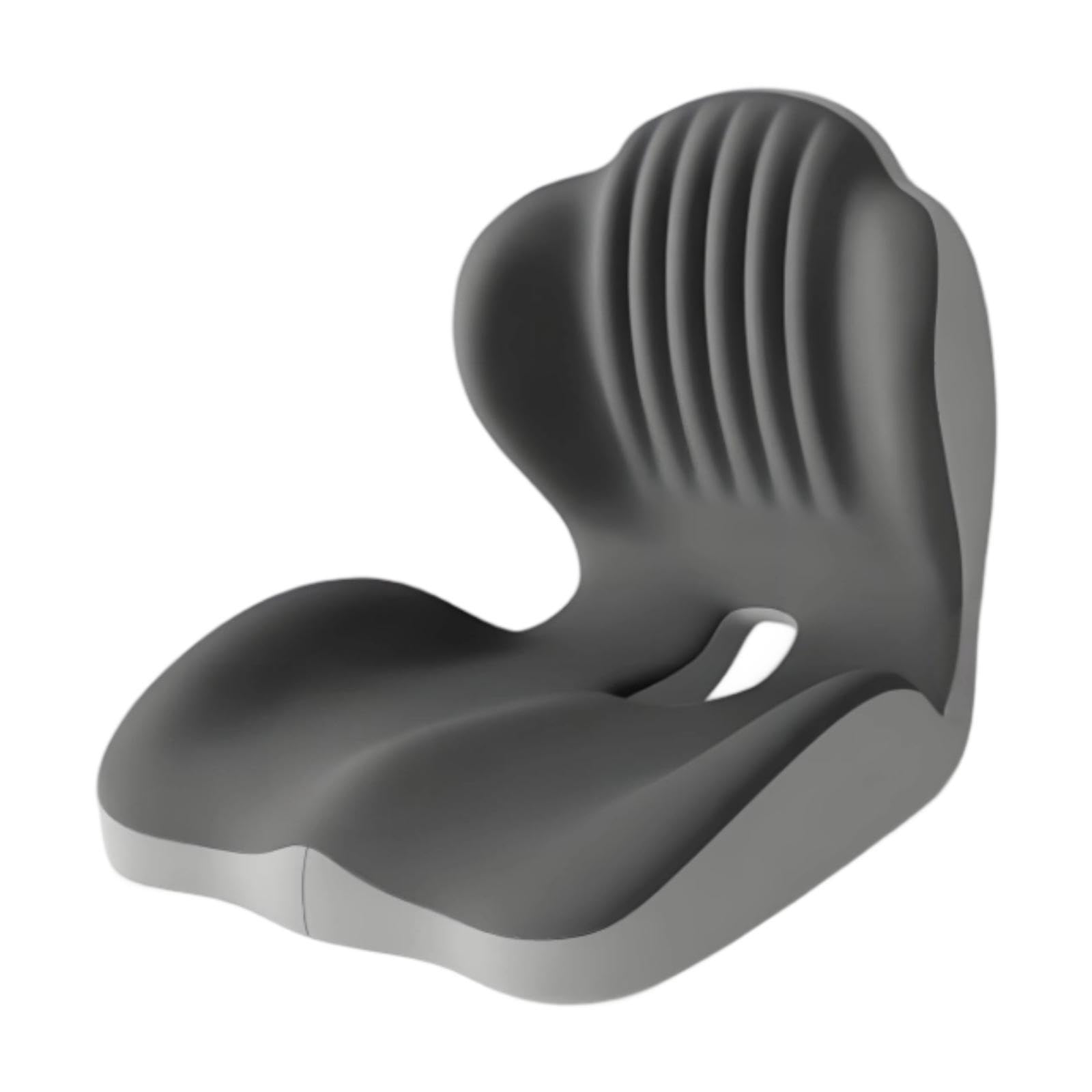 Cojín para Silla de Oficina con Almohada Respaldo Espuma Viscoelástica Funda Extraíble Transpirable Alivio de Presión Adecuado para Viaje H, Negro, Individual