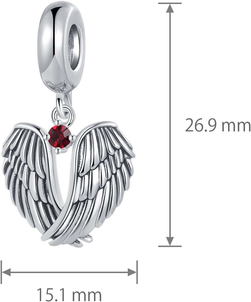 Angel Wings Charm Compatible with Pandora Charms Bracelets Birthday Pendants for Women Jewelry - Image 2