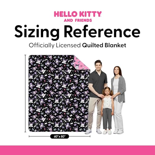 Image of Sanrio Kuromi Anime Comfy Throw - Soft Quilted 60x80 Reversible for Couch, Bed, Adults & Kids