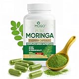 MOGO Moringa Capsules -180 Ct| Boost Energy, Immune, Gut, Joint Support | Made with Pure Organic Moringa Powder Organic Capsules | Made in USA | Antioxidants Rich Complete Green Superfood Supplement