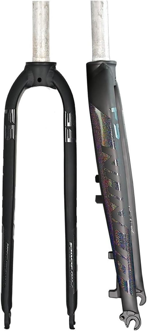 Aluminum Alloy Mountain Bikes Rigid Fork 26" 27.5" 29" Universal 1-1/8'' Straight 1-1/2" Tapered Bikes Fork Disc Brake Bike Front Fork Quick Release 9 * 100mm(Straight,27.5in)