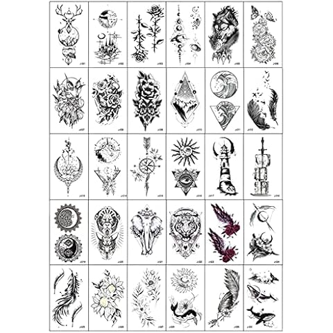 luoshaPUCY 30 Hojas Pegatinas de Tatuajes Temporales Cover