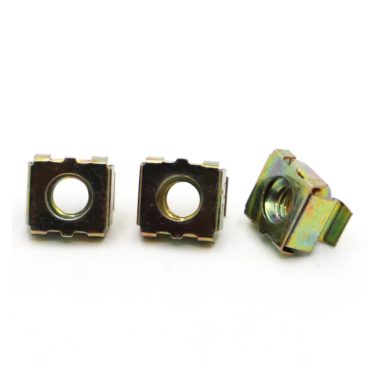 Dadi in gabbia, telaio aperto, 100 pezzi M4 M5 M6 M8 M10 M12 Dadi galleggianti Quartet zincati colorati Cassetta Dado elastico for scheda Dado a gabbia Dado a scatto quadrato(M6)