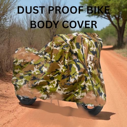 Image of Waterproof Bike Cover Compatible with TVS Apache RTR 180 All Weather, UV Heat Resistant, Dustproof, Triple Stitched, Windproof Elastic Bottom