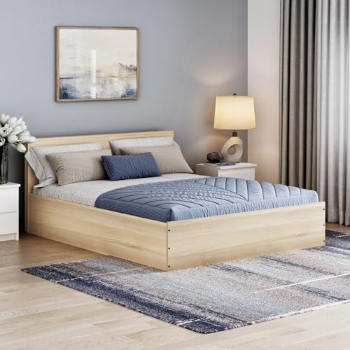 Image of Wakefit Bed | 1 Yr Warranty | Bed Queen Size, Comes with Storage Box, Noise-Free, Density: 680-750 kg /m, Termite & Borer Resistant, Fits Mattresses Up to 8 Inches (Taurus 78 x 72 - Mouldou Acacia)