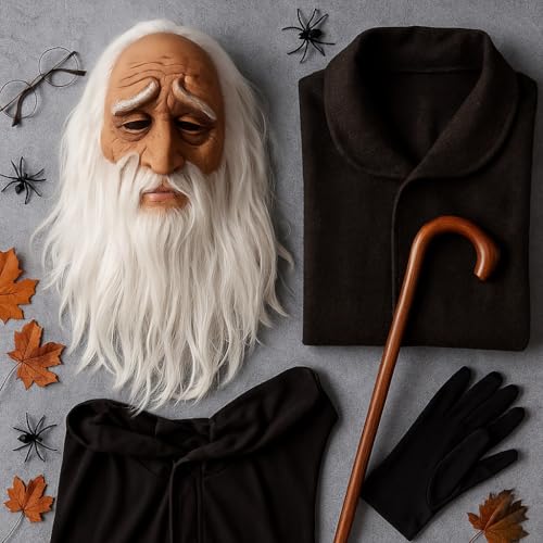 Image of Wanna Party Halloween Mask For Adults- Old Man Adults Realistic Halloween with Lifelike Features for Cosplay and Costume Parties