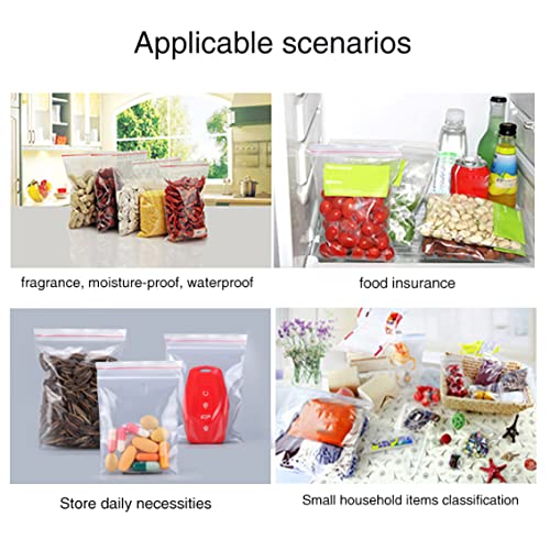 Plastic opbergtassen, 100 pc's kleine heldere ritszakken reclosable ritssluiting opslag plastic zakken voor sieraden cadeaubon snoep 5x7 cm reclosable tassen - Image 6